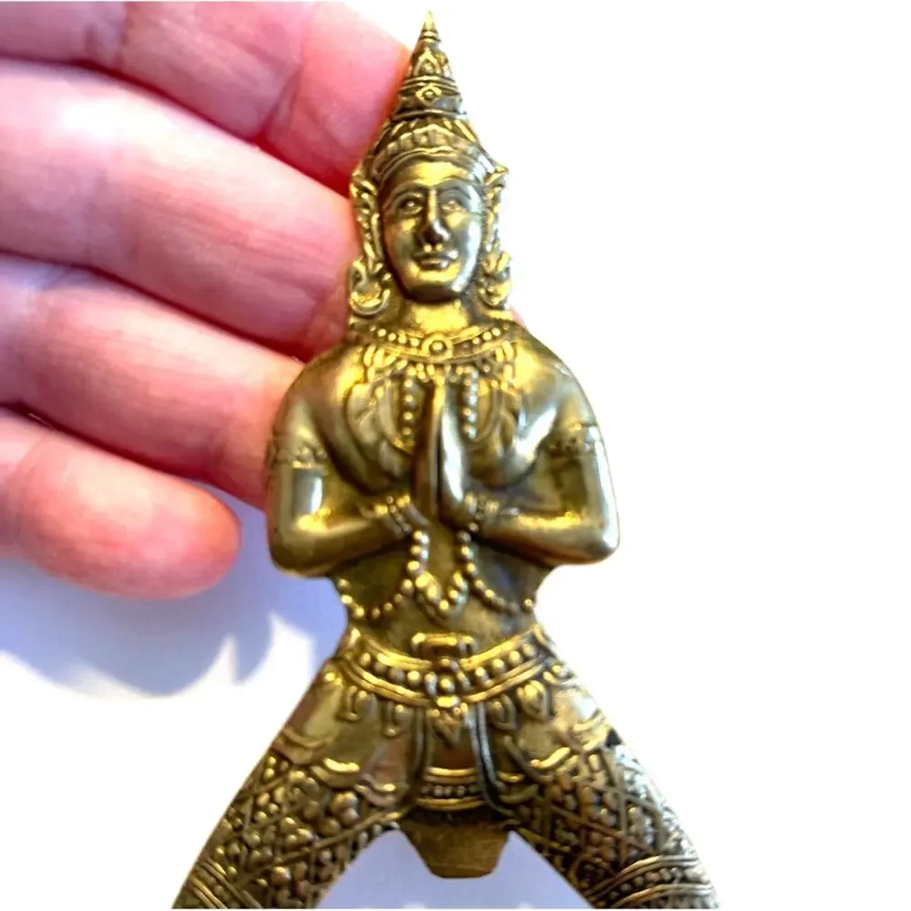 Vintage bronze bottle opener Thailand Buddha ethnic dancer unique bar tool